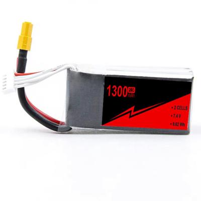 China 7.4v Nano - Tech RC Airplane Battery 1300mAh 2S 25C Lipo W/XT60 for sale