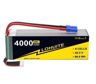 Chine Powerful 4000mAh 6S Battery Dean 60C 6S LIPO BATTERY 22.2V 590g Discharge Rate 30C-60c à vendre