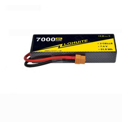 China 7000mAh 7.4V 60C Hard Case RC Lipo Battery Pack Suggest Balance Charger for RC Cars for sale