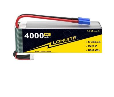 China 22.2V 4000mAh 6S Battery Dean 60C 6S LIPO BATTERY 4000MAH For Long-Lasting Performance for sale