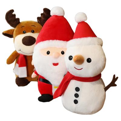 China High Quality Stuffed Christmas Santa Claus Elk Snowman Plush Toy 23/40/50cm Cute Xmas Doll For Family Decoration Kids Gift for sale