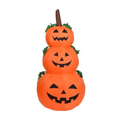 China Creative Halloween Pumpkin Lantern Yard Decor Inflatable Pumpkins Air Blown High Quality High Quality Polyester Fabric Blow Up Pumpkin Outdoor LED Ornament for sale