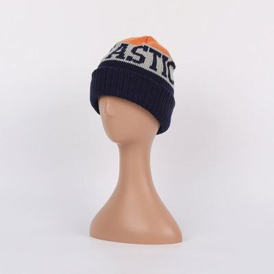 China breathable & Logo Manufacture Waterproof Custom Slouch Knitted Stripped Sports Custom Knit Winter Beanie Hat for sale