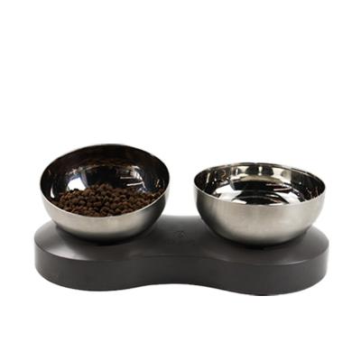 China Sustainable High Quality Dog Rolls Stainless Steel Pet Feeder Dog Food Bowl Cat Double Single Bowl Feeding for sale