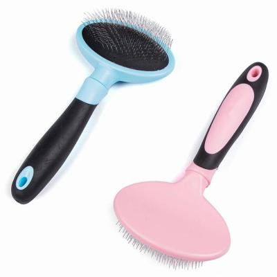 China Factory direct stocked customizable logo pet rake comb grooming tool hair cleaning brush deshedding for sale