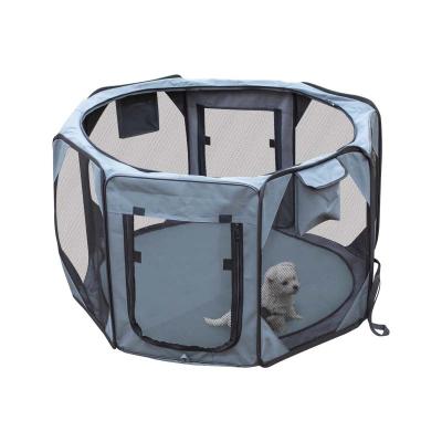 China Breathable Portable Folding Pet Cat Dog Puppy Kennels Fence Outdoor Sustainable Folding Small Octagon Pet Playpen for sale