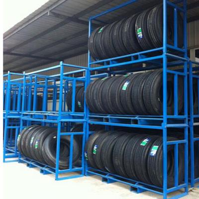 China Warehouse Steel Rolling Tire Rack Storage Folding Tire Rack Shelf for sale