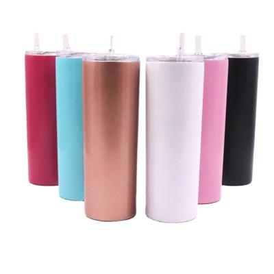 China High Quality Sustainable 20oz Double Wall Vacuum Insulated Stainless Steel Lean Tumbler With Lid And Straw Custom Color Logo for sale