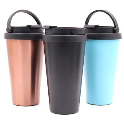 China Wholesale 16oz Double Wall Vacuum Heat Press Thermos Durable 304 Stainless Steel Cute Mug For Milk Drink Or Water With Handle for sale