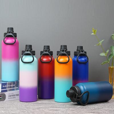 China Business 32oz Sport Flask Double Wall Stainless Steel Sports Bottle Vacuum Insulated Wide Mouth Water Bottle With Lid Travel Thermos for sale