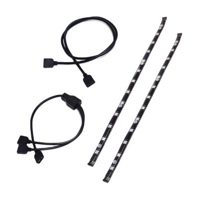 China Office Affordable 30 Cm PC RGB LED Strip Kit 2 Pcs With 5V 3 Pin ARGB Headers for sale