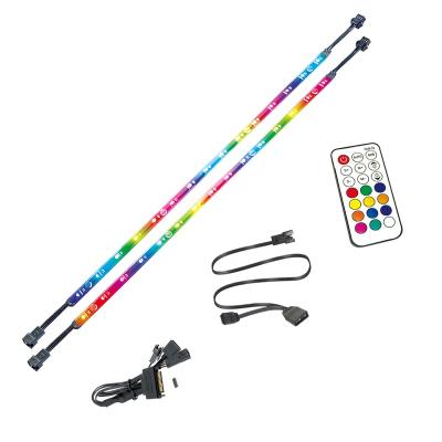 China Office 35 cm Affordable PC RGB Strip Kit With Remote Controller 2 Pcs Set for sale