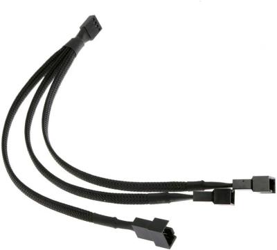 China C-Pin PWM Fan Splitter Adapter Cable Sheathed Braided PC 4 Pin Fan Extension Power Y Splitter Computer Cable for sale