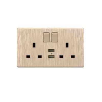 China Competitive Price and Good Quality British General UK 2 Gang 13a Switched Socket Wall Switch Electrical Outlet for sale