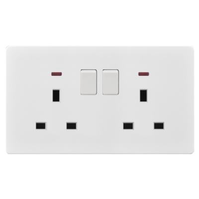 China Competitive price and good quality V15 Series UK 13A Double Strip Switched Socket PC Wall Electrical Switch and Socket for sale