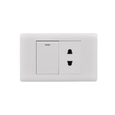 China American PC Standard 1 Gang 2 Way Switch With 2 Pin +T Electrical Outlet Outlet Wall Switch for sale