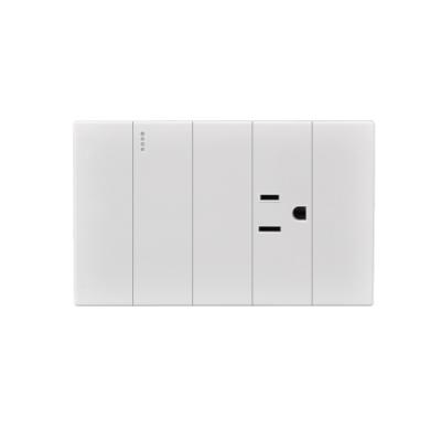 China PC Panel US Standard 1 Gang 1 Way Switch With Socket , 16A 250V Wall Switch Socket for sale