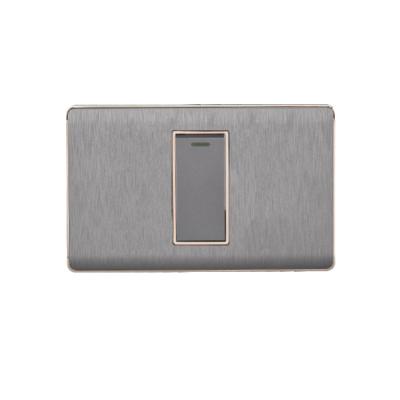 China US 16A Gray Brush Light House Easy Installation One Way PC Modern Standard Panel Electrical Switch for sale