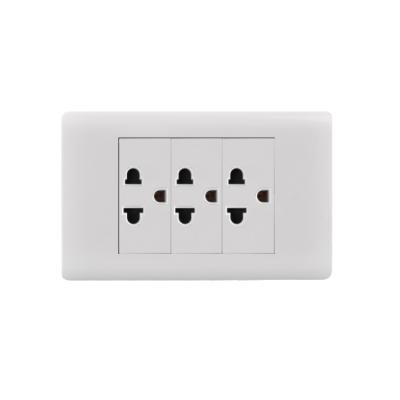 China Triple Socket 16A 110V-250V USA Electrical Wall Outlet Residential/General Purpose Custom 2 Pin for sale