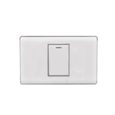 China Easy Installation US Standard 1 Band 1 Way 16A Inside Silver Wall Switch for sale