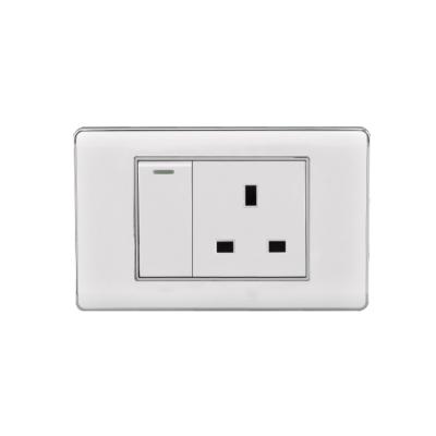 China Easy Installation Custom Fireproof PC 1 Gang 1 Way Electrical Wall Switch With 13A Plug for sale