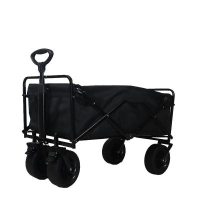 China Easy Folding Folding Camping Trolley Garden Trolley Shopping Cart Heavy Duty Utility Use with Side Bag and Storage Bag for sale