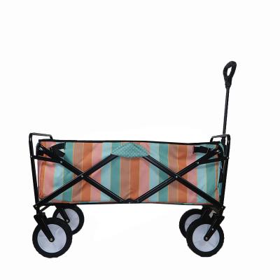 China Portable Garden Dump Yard Utility Wagon Easy Folding Carrier Cart Outdoor Tool With Steel Frame for sale