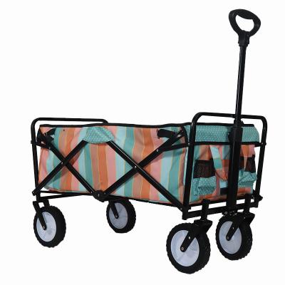 China Heavy Duty Easy Folding Beach Garden Cart Outdoor Folding Service Camping Wagon With Universal Wheels Handle Adjustable Shopping for sale