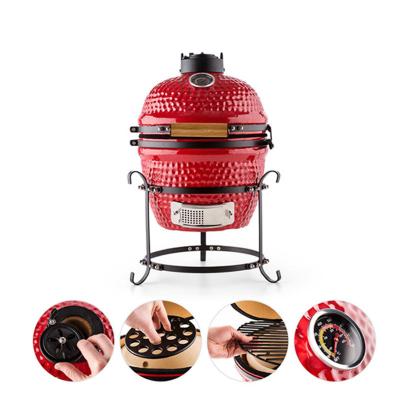 China Traditional Egg Style Kamado Portable Mini Ceramic Pellet Stove Outdoor Home Camping Wood Stove for sale