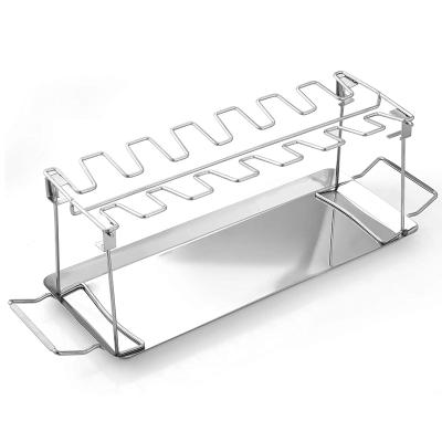 China Household High Quality Portable Folding Chicken Wing Leg Rack Bbq Tools Easily Cleaned Stainless Steel for sale