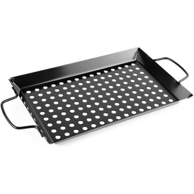 China Pan Outdoor Grill Pan Bbq Single Drip Grill Design Barbecue Basket Easily Cleaned Vegetable Cooking for sale