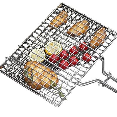 China Factory Wholesale Direct Easily Cleaned Stainless Steel Grill Basket BBQ Grill Wire Mesh Grill Net for sale