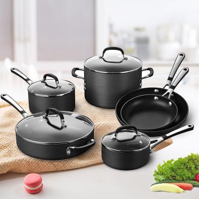 China Sustainable Product Cookware Hot Selling Pots And Pans Set Nonstick Forged Aluminum Cookware Set for sale