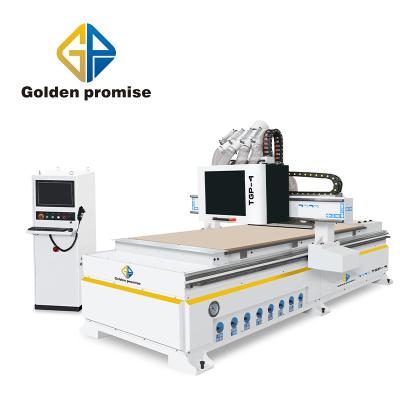 China Building Material Shops Promise Automatic Computer Gold Cabinet Carving Machine ATC CNC Router For Cabinets Door Wood Making for sale