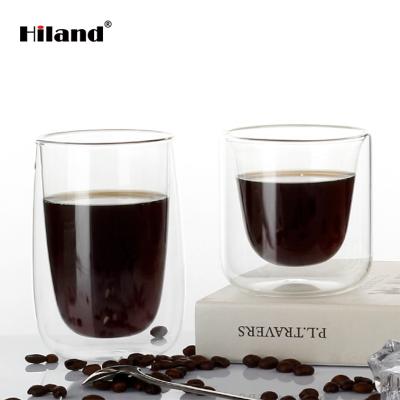 China Viable Wholesale Customize Glass Coffee Mug Drink Tumbler Double Wall Mug for sale