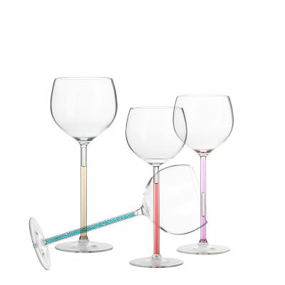 China Custom Clear Custom Glass Wine Cup Good Quality Red Wine Factory Decoration Unique Outlet Glass Crystal Colored Glass Set New Small for sale