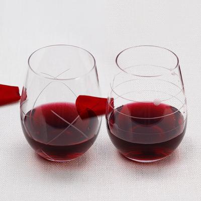 China Hot Selling Stemless Glass Set Red Grape Wine Product Wine Tumbler Brandy Glass Set for sale