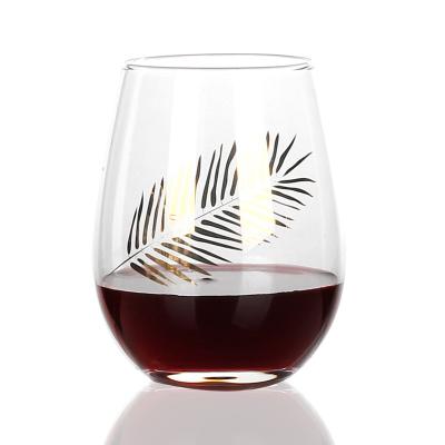 China New Wholesale Classical Classical/Postmodern Golden Custom Decal Wine Glass Stemless Tumbler for sale