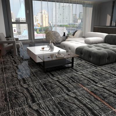 China Glazed Metallic Tiles Black Body Full Glazed Flooring, Polished, Glazed Porcelain Tiles for sale