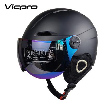 China Helmet New Arrival In Mold Black Snowboard Ski Goggles Helmet for sale