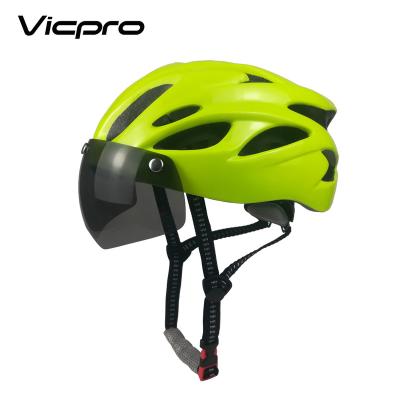 China Bike Cycling Helmet In Mold Adults Bike Halmet Bicycle Safety Helmet With Magnetic Sun Visor Goggles for sale