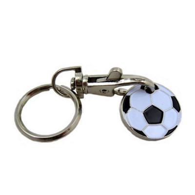 China Customized Zinc Alloy / Iron Key Chain Soccer Logo Trolley Coin Enamel Metal for sale