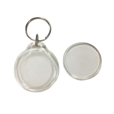 China Clear Acrylic Round Square Rectangle Insert Photo Slot Ring Key Ring Environmentally Friendly for sale