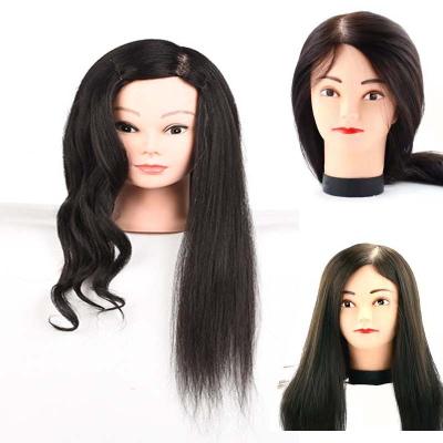 China Wholesale Silky Straight Wave Mannequin Head With Real Hair Hair Salon Manneqain Training Head Models for sale