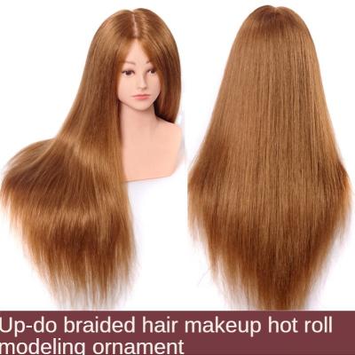 China Silky Straight Wave Hair Head With Shoulder Mannequin With Human Doll Cosmetology Manikins Vendido Training Mute With Stand for sale