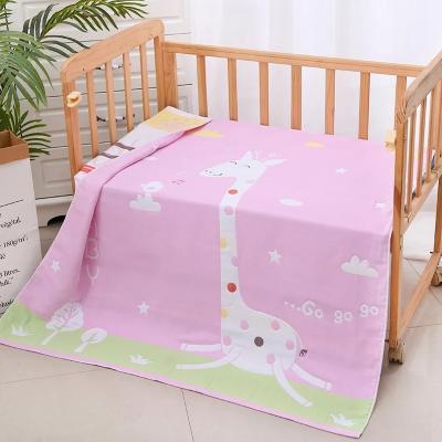 China PORTABLE Mutiple Options Four Layers Cartoon Muslin Baby Wrap Kids Animal Blankets for sale