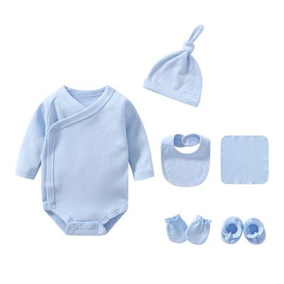 China Breathble New Arrival Cozy 100% Cotton 5 Piece Set 0~1 Year Old Baby Onesie Single Romper for sale