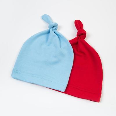 China Cozy/Soft/Themal Cotton Winter Thermal Knitted Plain Beanie Caps Newborn Baby Knot Hats for sale