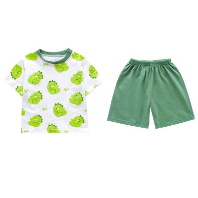 China New Product Summer Shorts Sleeve Cartoon Sleepwear QUICK DRY Kids Girls Boys Pajamas Set for sale