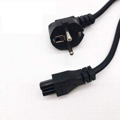 China Hot Selling Computer OEM Supply European Standard Ac Laptop Power Cable 3 Pin Eu Power Cord Extension for sale